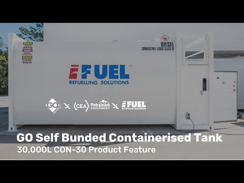 Containerised Self Bunded Tank CON-30 fitted with Piusi 100 MC Bowser with integrated electronic fluids management system