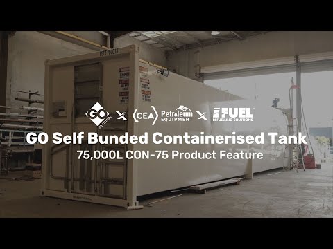Containerised Self Bunded Tank CON-75 fitted with High and Low Flow Dispensing, Tanker Unloading Pump, iFUEL PRO Electronic Fluids Management System and OLE T5020 Automatic Tank Gauge