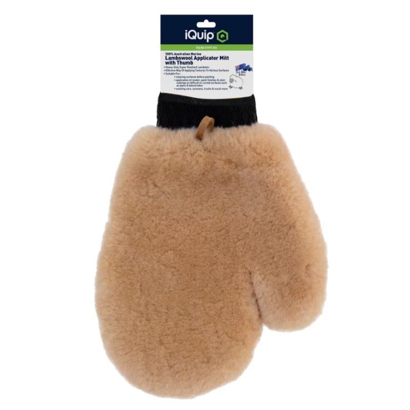 IQUIP 100% Australian Merino Lambswool Applicator Mitts - GO Industrial - 22LM200