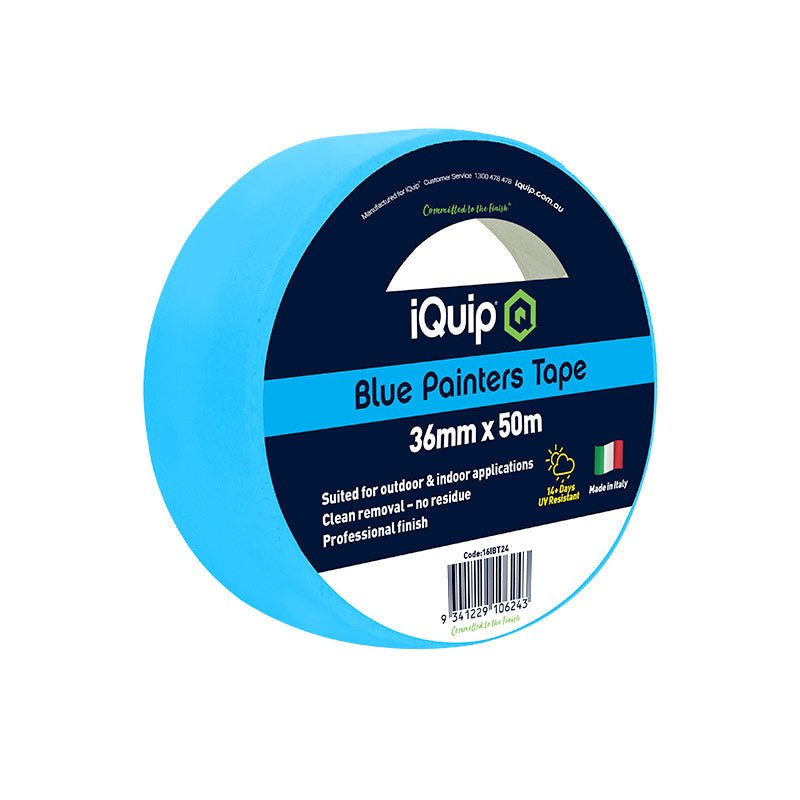 IQUIP Blue Painters Tape 36mm x 50M - GO Industrial - 16IBT36