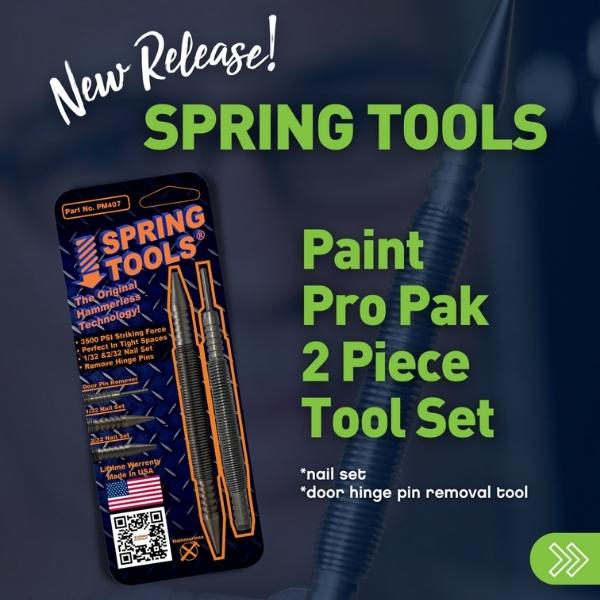 IQUIP Spring Tools Paint Pro Pack - Nail Punch Set & Hinge Tool - GO Industrial - 22STPM407