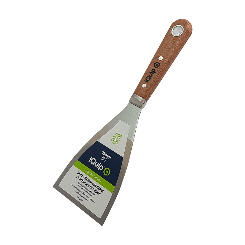 IQUIP Stainless Steel Rosewood Handle Craftsman Scrapers Series - GO Industrial - 22SC075