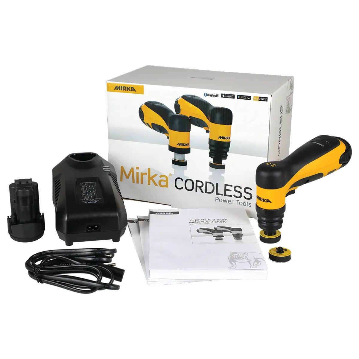 MIRKA AOS - B 130NV 32mm 3mm Orbit Cordless Spot Repair Sander - GO Industrial - 8991230312AN