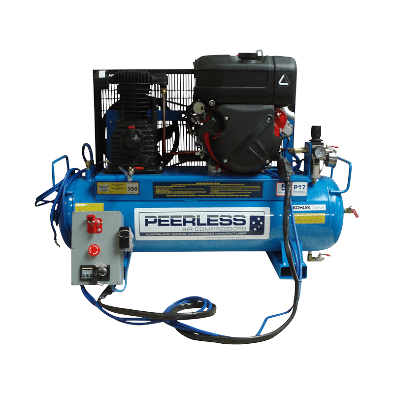 PEERLESS P17 Belt Drive Diesel Air Compressor with Retro Kit - GO Industrial - 00384R