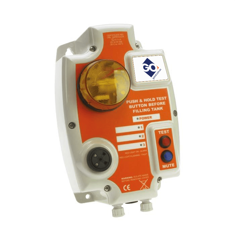 Tank Alarm 240V 3 x Relays, 3 x Float Switches, Xenon Flashing Light, Audible Alarm - GO Industrial - TA3A.PR.K3