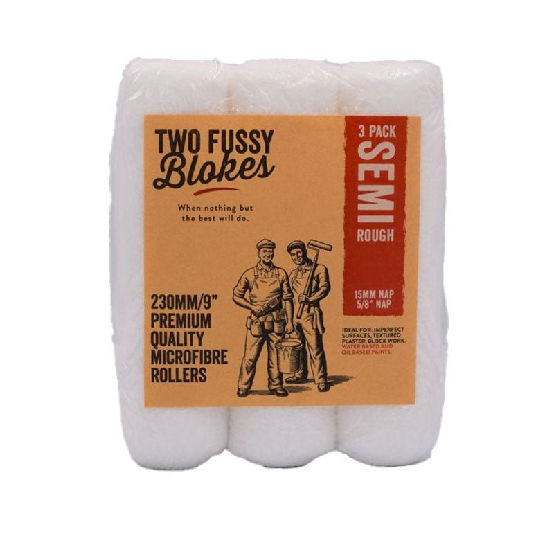TWO FUSSY BLOKES 15mm Nap Microfibre Paint Roller 230mm - GO Industrial - MF - 230 - 15 - 3PK