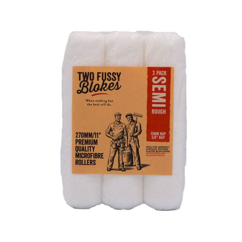 TWO FUSSY BLOKES 15mm Nap Microfibre Paint Roller 270mm - GO Industrial - MF - 270 - 15 - 3PK