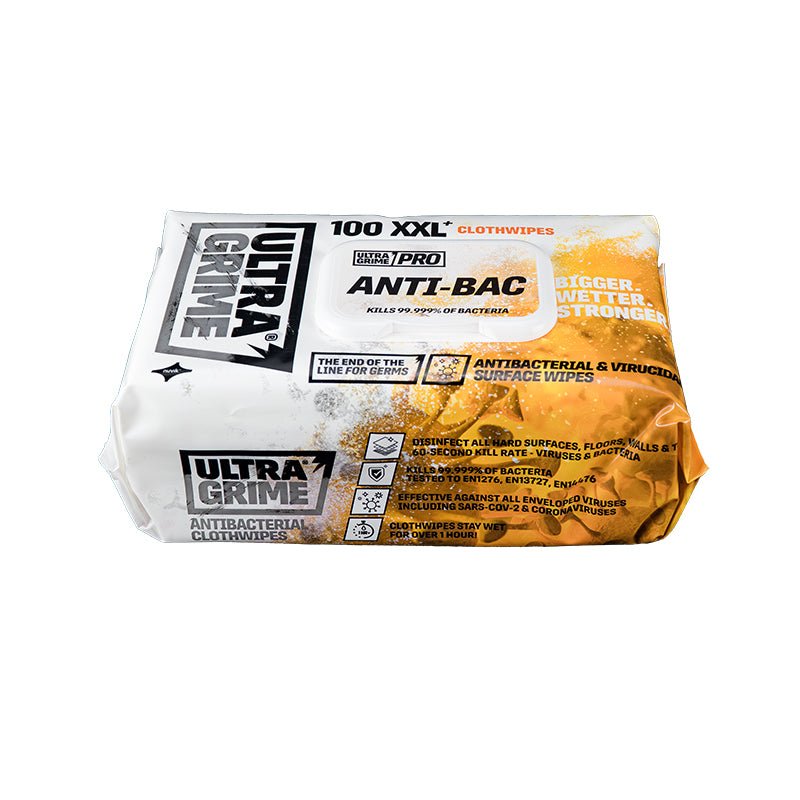 ULTRAGRIME Pro XXL+ Antibacterial Cloth Wipes 100 Huge Wipes - GO Industrial - 5833