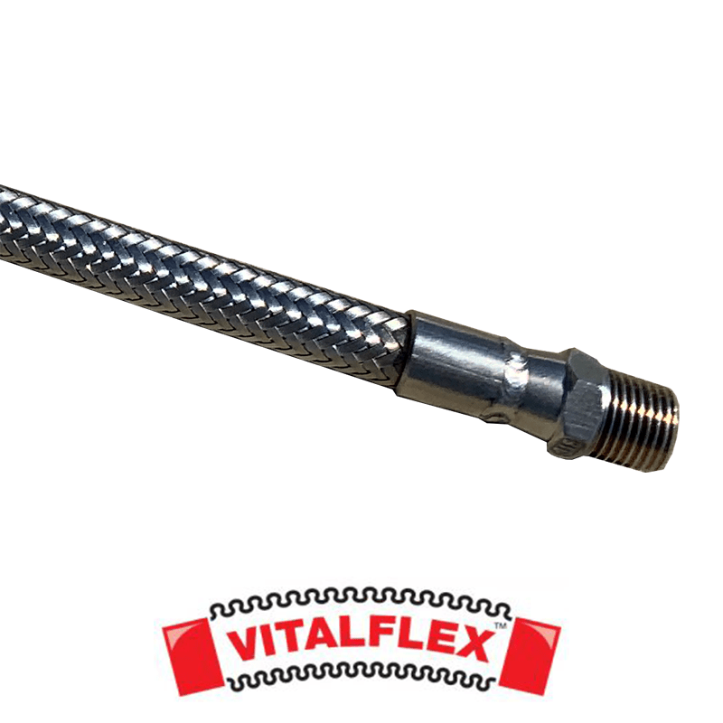 VITALFLEX Convoluted Double Braided Fuel Hose - GO Industrial - HOSE - 12.7 - 12M - SS